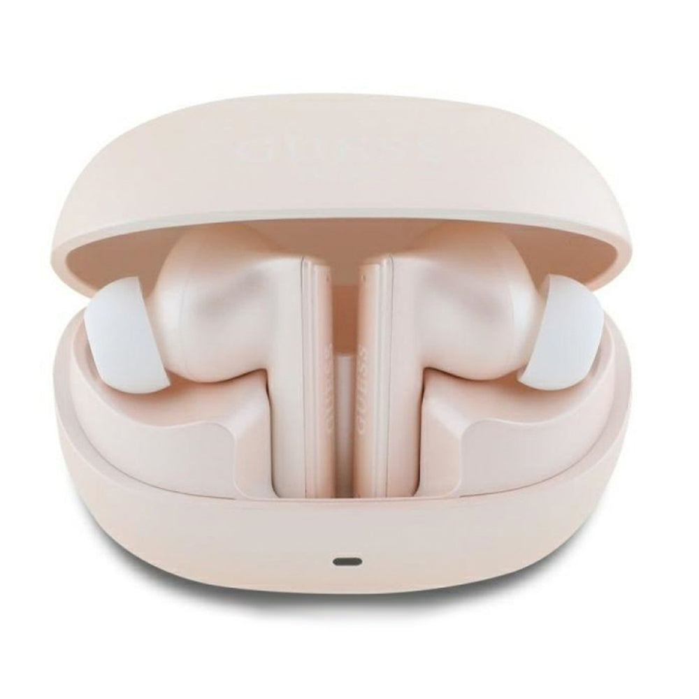 Handsfree Bluetooth Guess Capsule Printed Logo, TWS, ANC, Roze