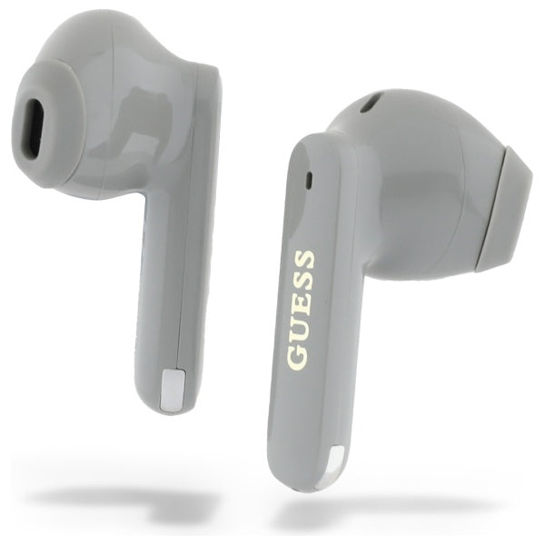 Handsfree Bluetooth Guess Elongated Metallic Printed Logo, TWS, Sivi