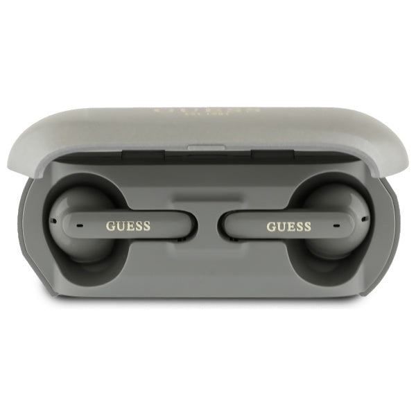 Handsfree Bluetooth Guess Elongated Metallic Printed Logo, TWS, Sivi