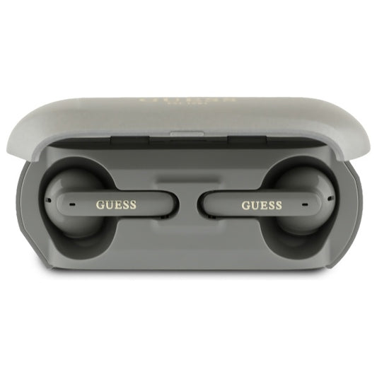 Handsfree Bluetooth Guess Elongated Metallic Printed Logo, TWS, Sivi