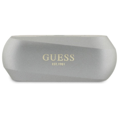 Handsfree Bluetooth Guess Elongated Metallic Printed Logo, TWS, Sivi