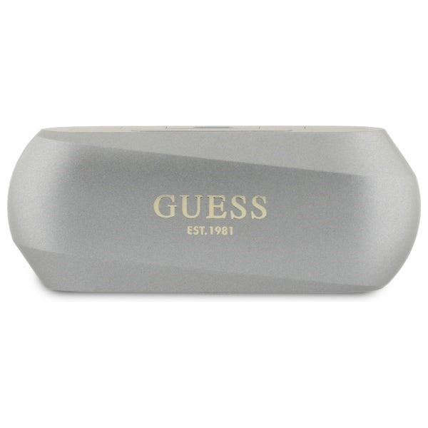 Handsfree Bluetooth Guess Elongated Metallic Printed Logo, TWS, Sivi