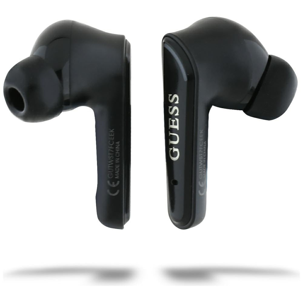 Handsfree Bluetooth Guess Flat Classic Logo Electroplated, TWS, Crni