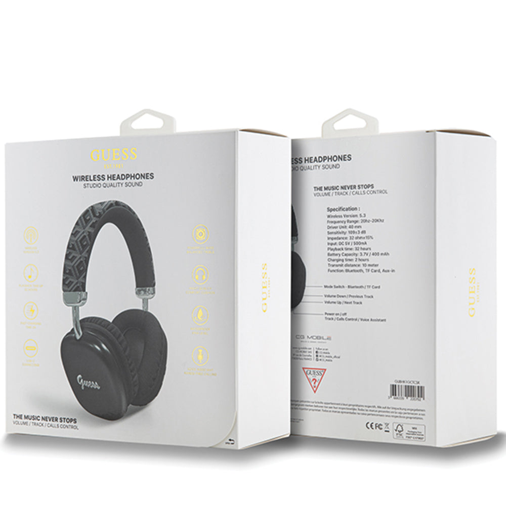 Handsfree Bluetooth Guess GCube Metallic Script Logo, A2DP, Crni