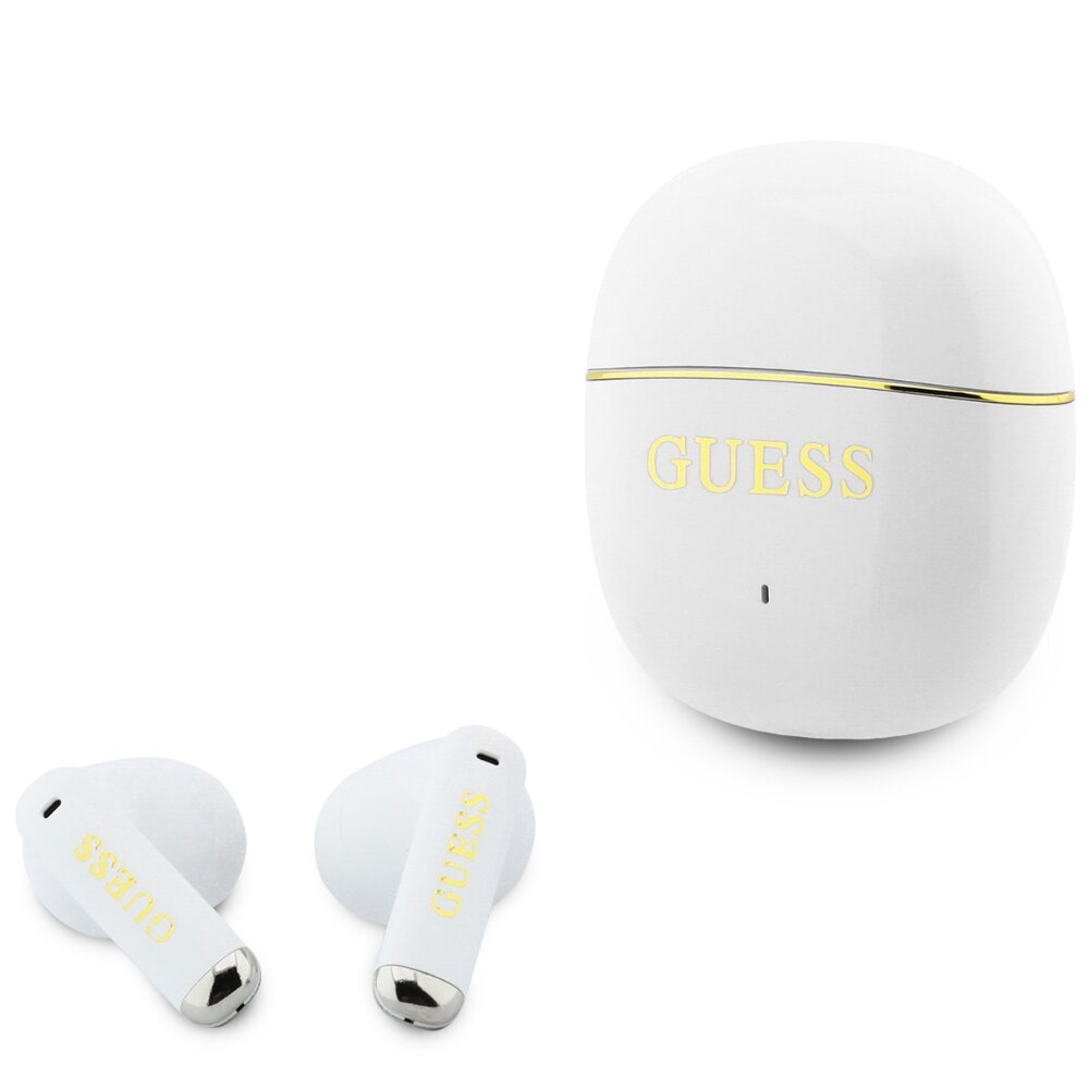 Handsfree Bluetooth Guess Glossy Gold Line Classic, TWS, Bela