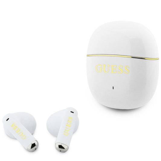 Handsfree Bluetooth Guess Glossy Gold Line Classic, TWS, Bela