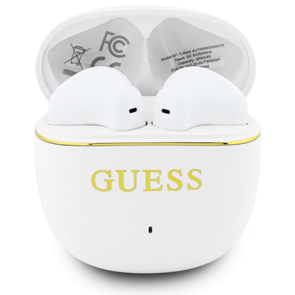 Handsfree Bluetooth Guess Glossy Gold Line Classic, TWS, Bela