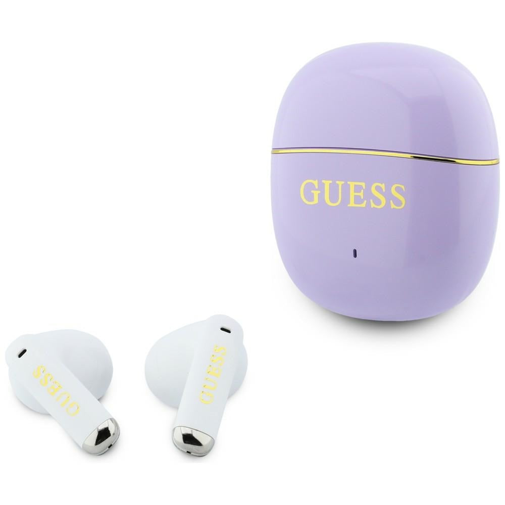 Handsfree Bluetooth Guess Glossy Gold Line Classic, TWS, Ljubičasta