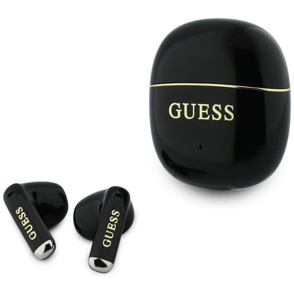 Handsfree Bluetooth Guess Glossy Gold Line Classic, TWS, Crna