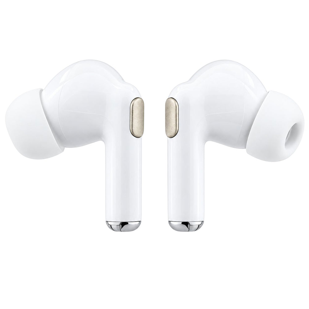 Bluetooth handsfree Guess Glossy Gold Line Printed Classic Logo, TWS, bela boja