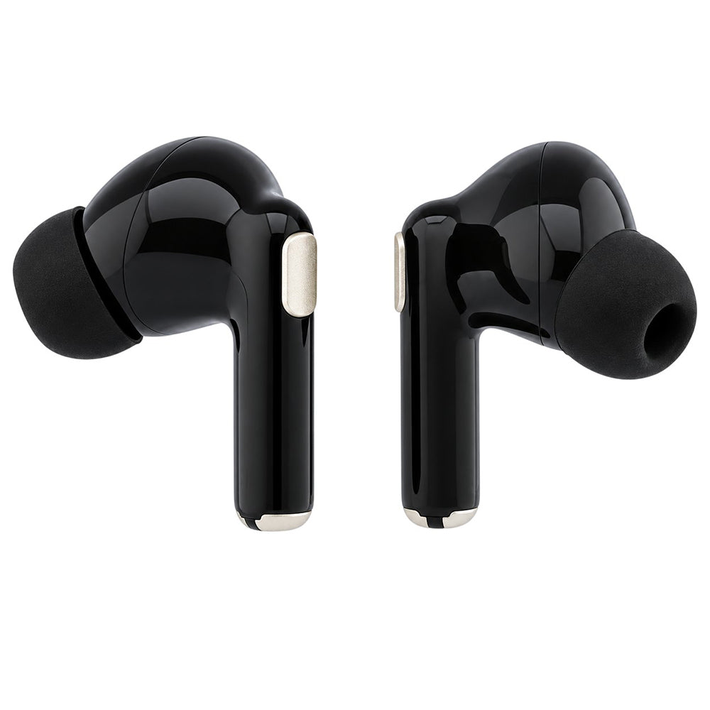 Bluetooth handsfree Guess Glossy Gold Line Printed Classic Logo, TWS, crne boje