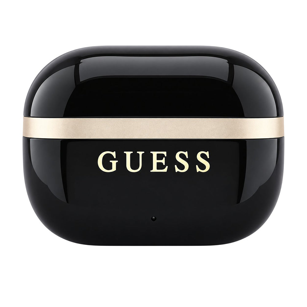 Bluetooth handsfree Guess Glossy Gold Line Printed Classic Logo, TWS, crne boje