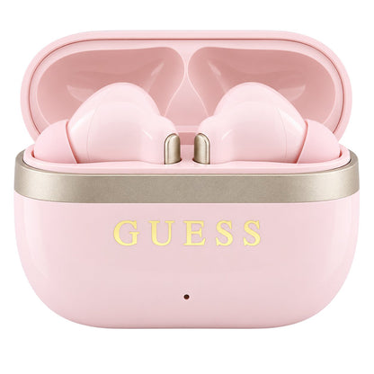 Bluetooth handsfree Guess Glossy Gold Line Printed Classic Logo, TWS, roze