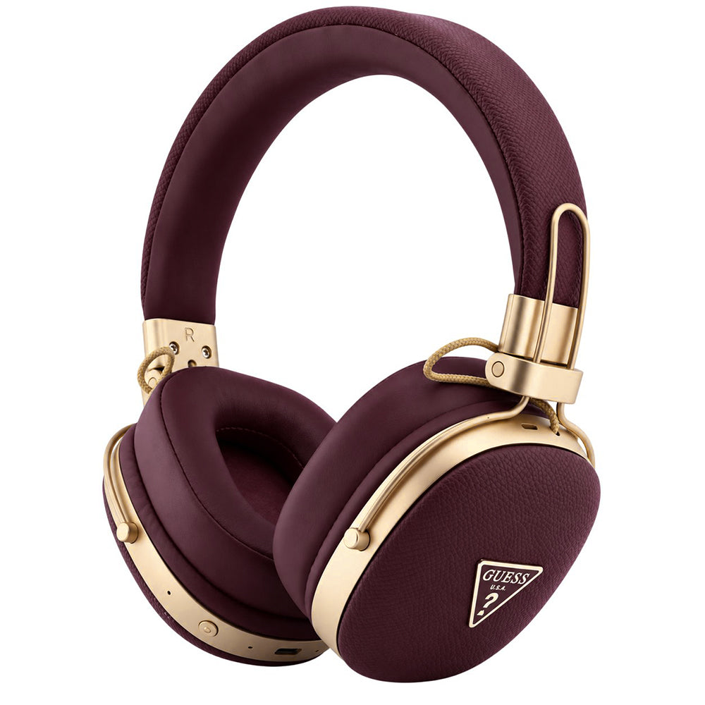 Bluetooth handsfree Guess Grained Triangle Logo, A2DP, bordo