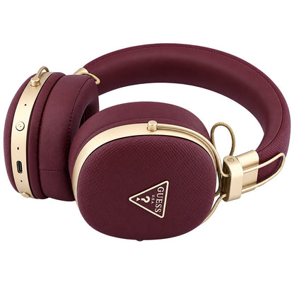 Bluetooth handsfree Guess Grained Triangle Logo, A2DP, bordo