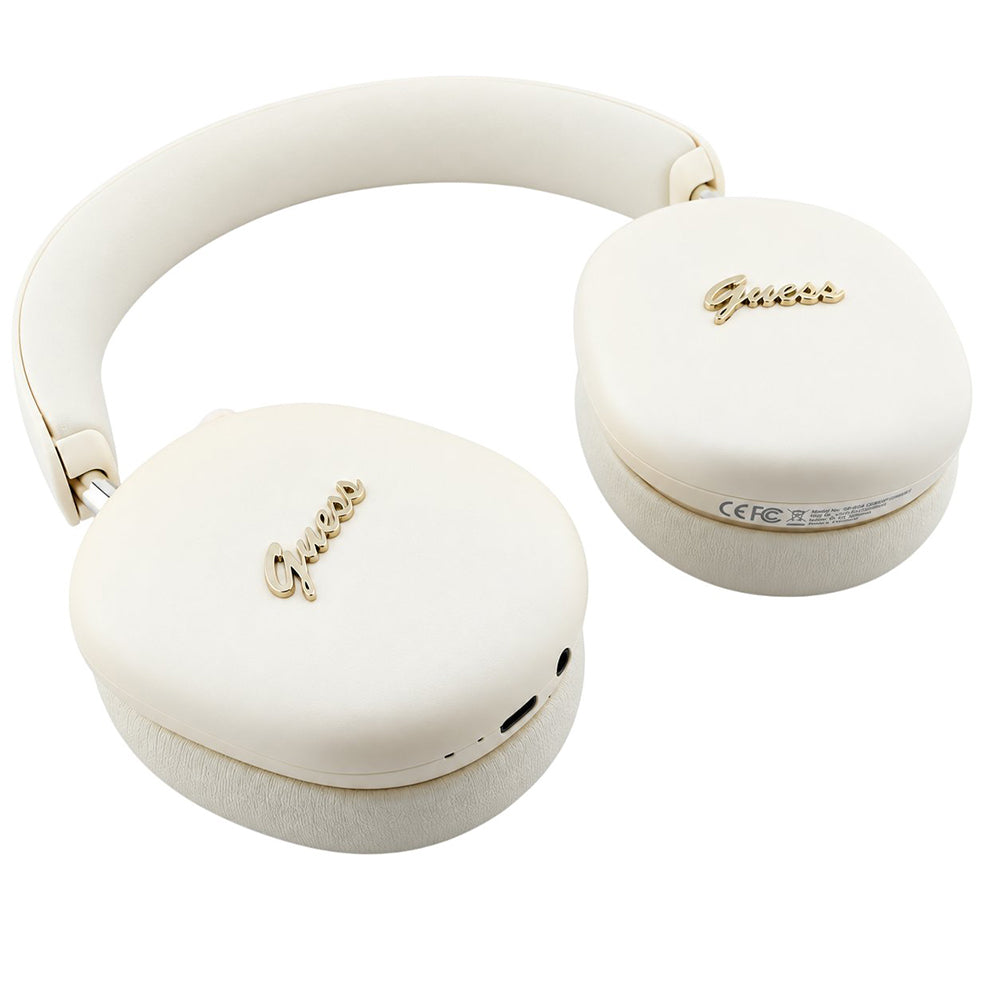 Bluetooth handsfree Guess Metal Script Logo, A2DP, bežične, bež boje