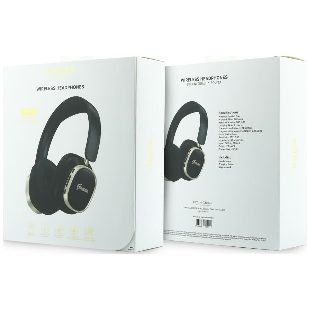 Handsfree Bluetooth Guess Rectangle Metal Script, A2DP, Crna
