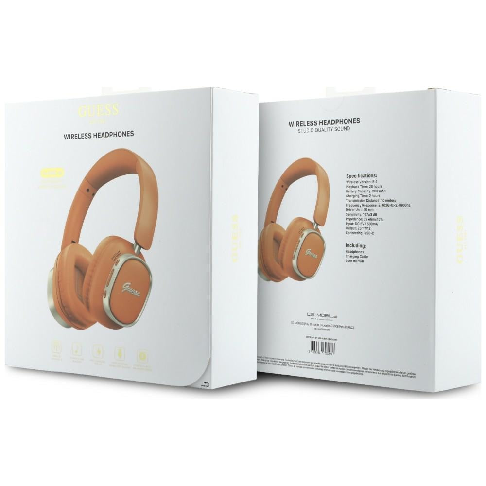 Handsfree Bluetooth Guess Rectangle Metal Script, A2DP, Narandžasta