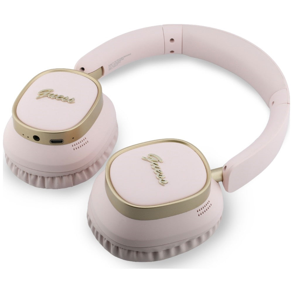 Handsfree Bluetooth Guess Rectangle Metal Script, A2DP, Roze