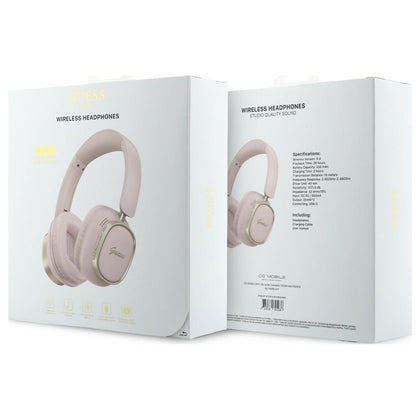 Handsfree Bluetooth Guess Rectangle Metal Script, A2DP, Roze
