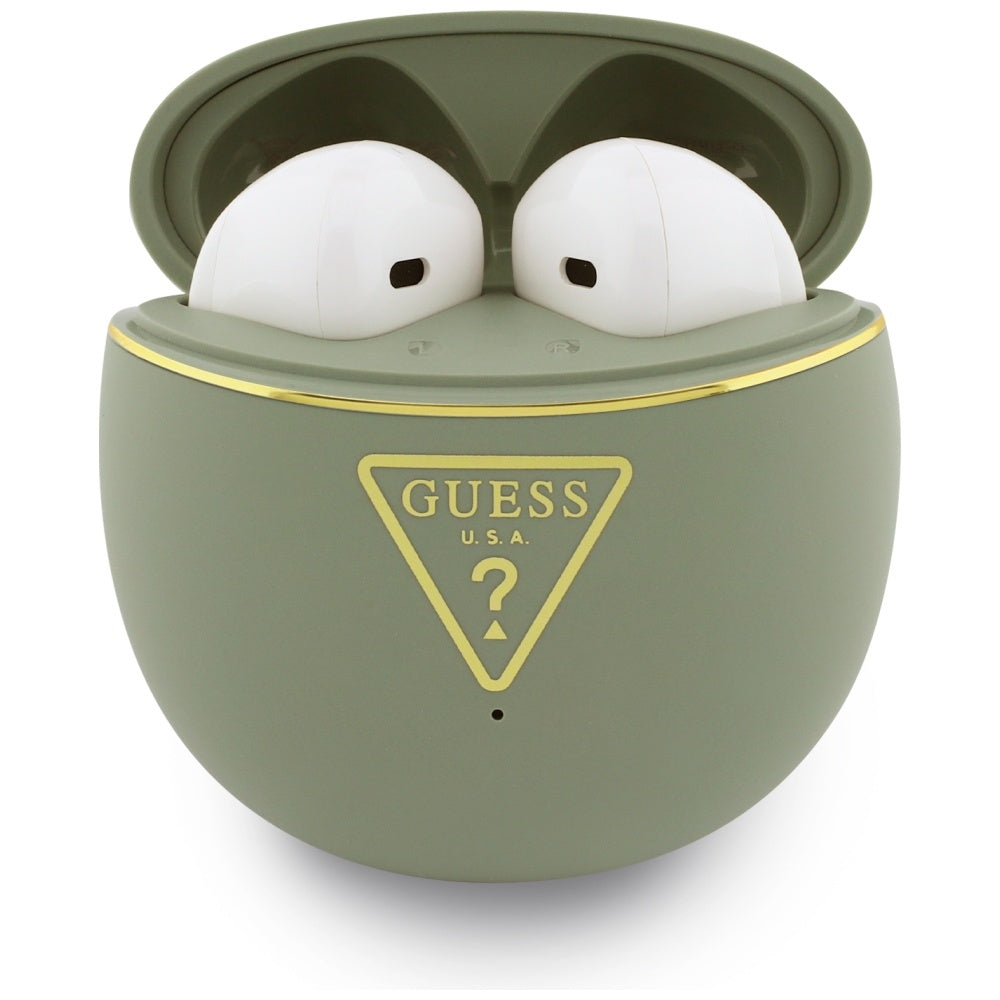 Handsfree Bluetooth Guess Script Print, TWS, Kaki