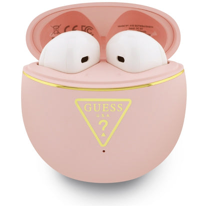 Handsfree Bluetooth Guess Script Print, TWS, Roze