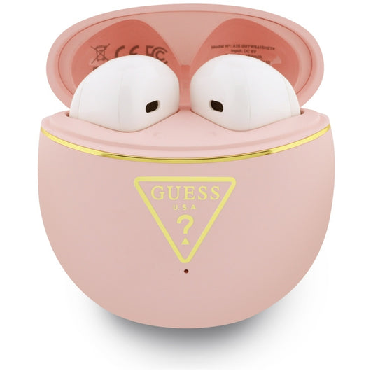 Handsfree Bluetooth Guess Script Print, TWS, Roze
