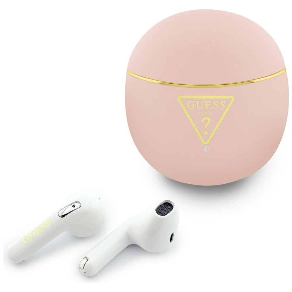 Handsfree Bluetooth Guess Script Print, TWS, Roze