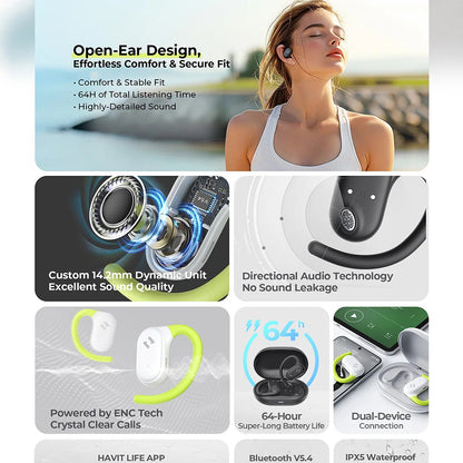 Handsfree Bluetooth HAVIT OWS915, TWS, Crni