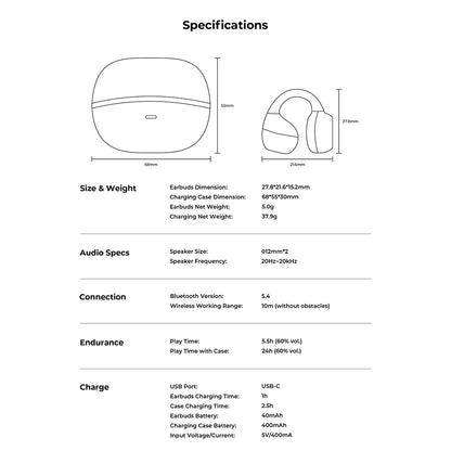Handsfree Bluetooth HAVIT OWS916, TWS, Crna