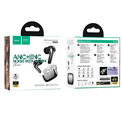 Handsfree Bluetooth HOCO EQ16, TWS, ANC, Crna