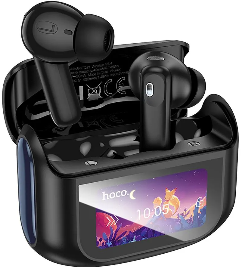 Handsfree Bluetooth HOCO EQ21, TWS, ANC, Crna