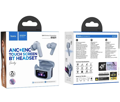 Handsfree Bluetooth HOCO EQ21, TWS, ANC, Plavi
