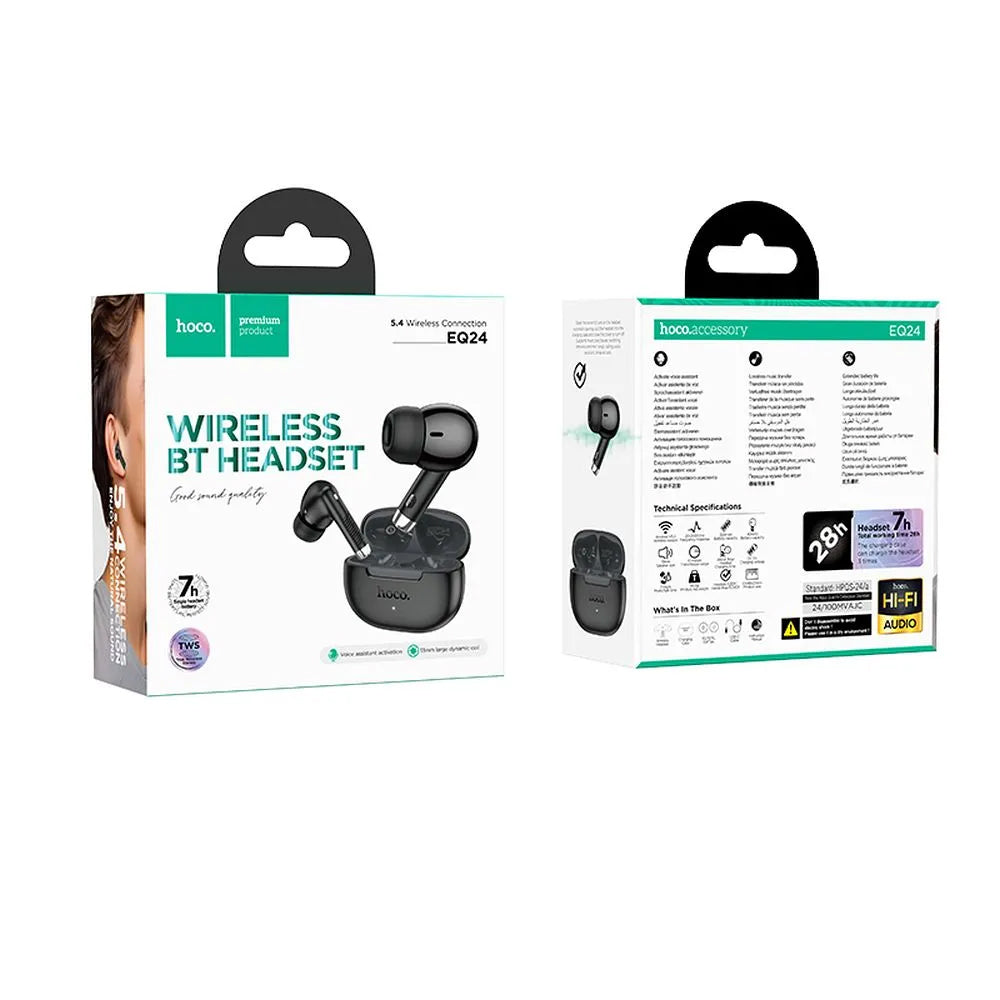 Handsfree Bluetooth HOCO EQ24, TWS, Crna