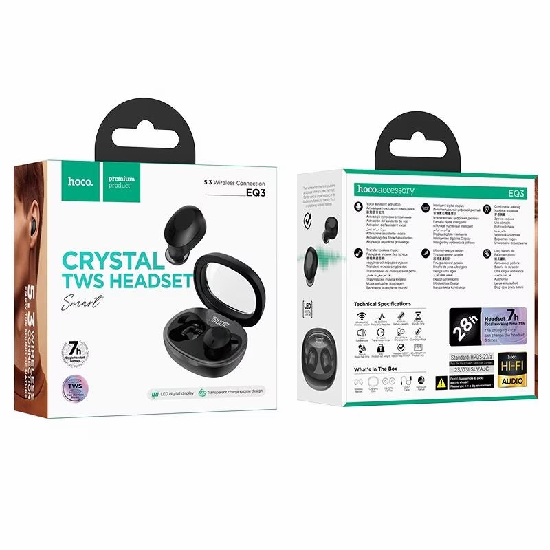 Handsfree Bluetooth HOCO EQ3, TWS, Crni