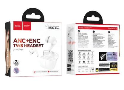 Handsfree Bluetooth HOCO EQ34 Plus, TWS, ANC, Bela