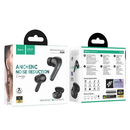 Handsfree Bluetooth HOCO EQ5, TWS, ANC, Crni