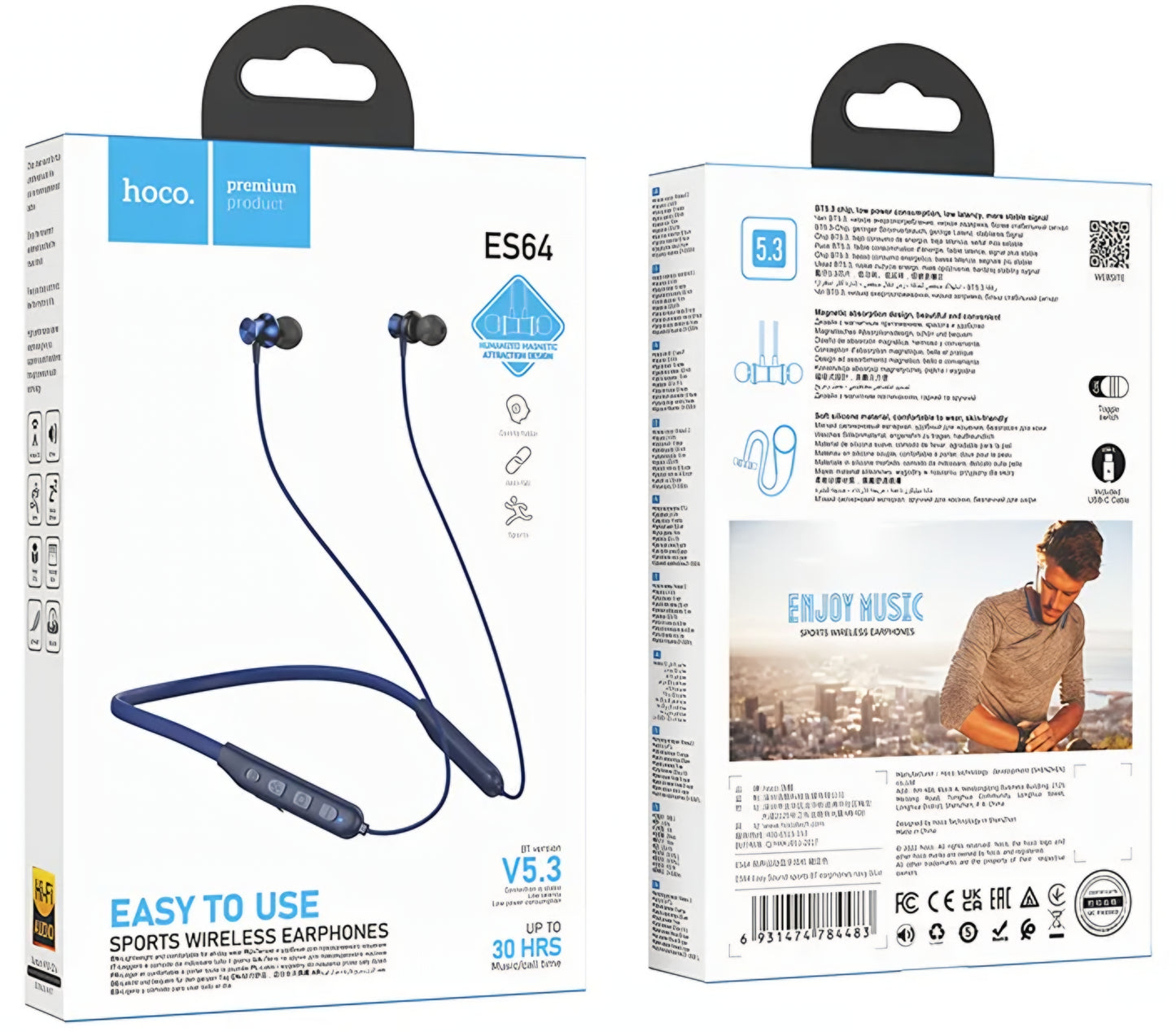 Handsfree Bluetooth HOCO ES64, A2DP, Plavi