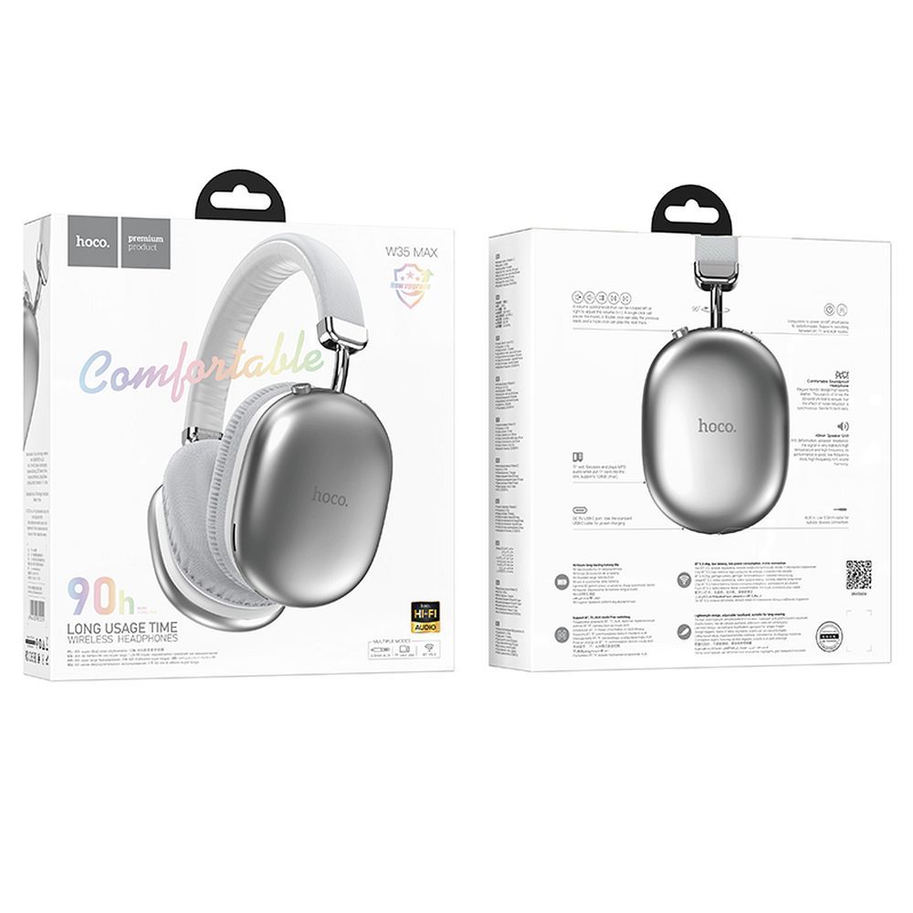 Handsfree Bluetooth HOCO W35 Max, A2DP, Silver 