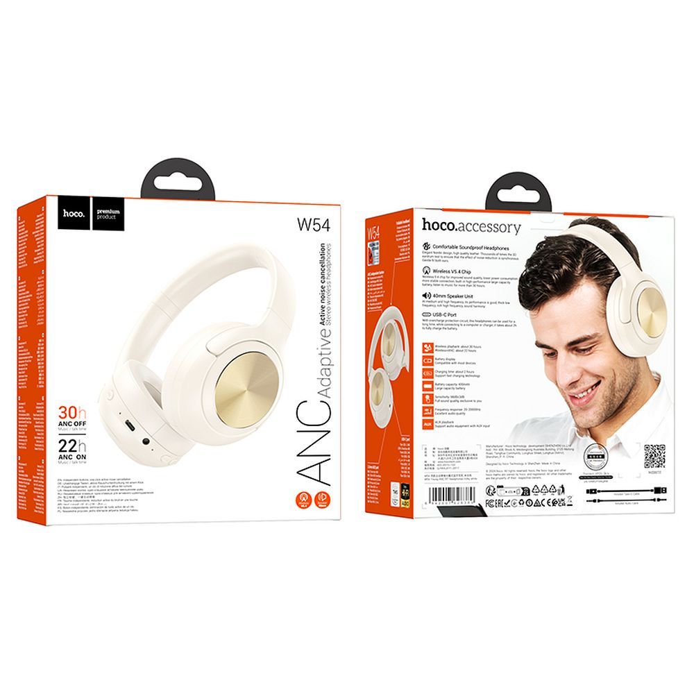 Handsfree Bluetooth HOCO W54, A2DP, ANC, Beli