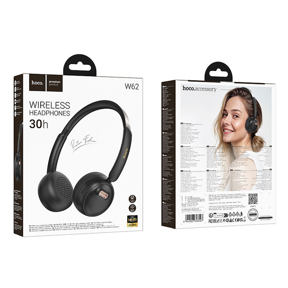 Handsfree Bluetooth HOCO W62, Crni
