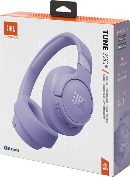 Handsfree Bluetooth JBL Tune 720BT, MultiPoint, A2DP, Ljubičasti JBLT720BTPUR