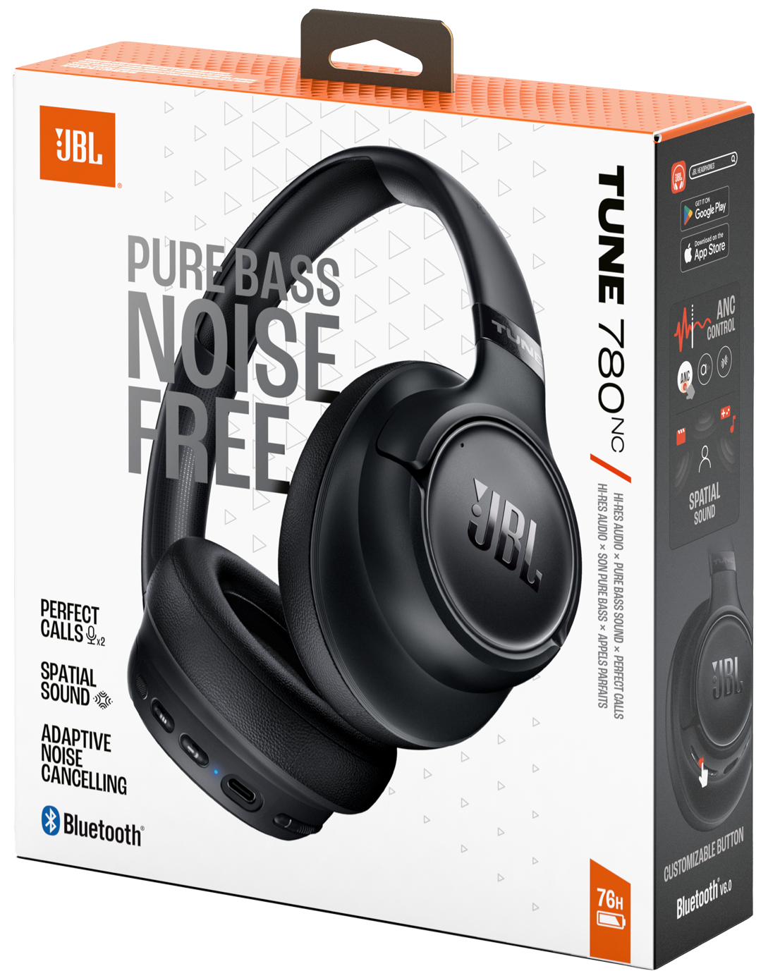 Handsfree Bluetooth JBL Tune 780NC, MultiPoint, A2DP, ANC, Crna, Ponovo zapečaćeno JBLT780NCBLK
