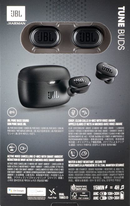 Handsfree Bluetooth JBL Tune Buds, TWS, ANC, Multipoint, Crni JBLTBUDSBLK