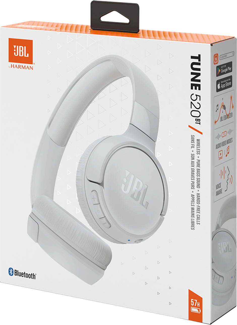 Handsfree Bluetooth JBL Tune 520BT, MultiPoint, A2DP, Beli JBLT520BTWHT