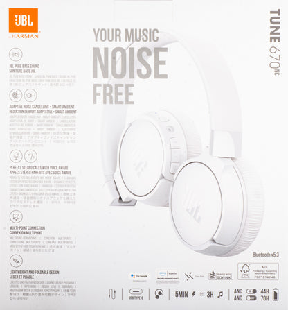 Handsfree Bluetooth JBL Tune 670NC, MultiPoint, A2DP, ANC, Beli JBLT670NCWHTAP