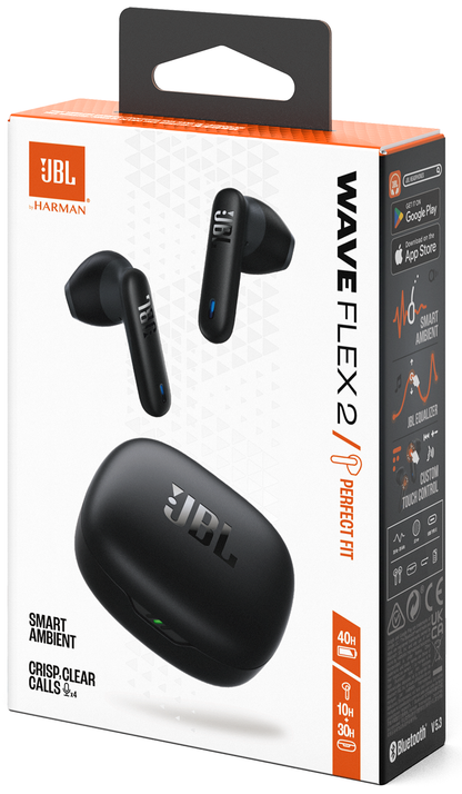 Handsfree Bluetooth JBL Wave Flex 2, TWS, ANC, MultiPoint, Crni JBLWFLEX2BLK