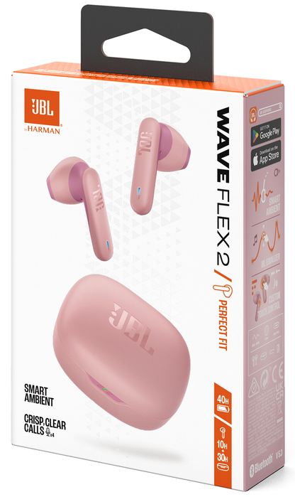 Handsfree Bluetooth JBL Wave Flex 2, TWS, ANC, MultiPoint, Roze JBLWFLEX2PIK