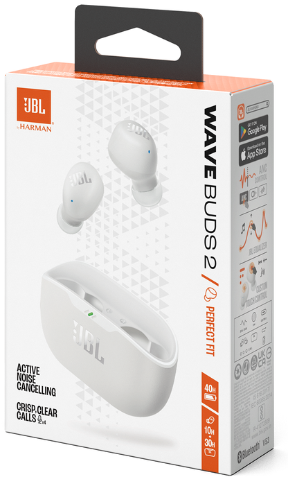 Handsfree Bluetooth JBL Wave Buds 2, TWS, ANC, MultiPoint, Beli JBLWBUDS2WHT