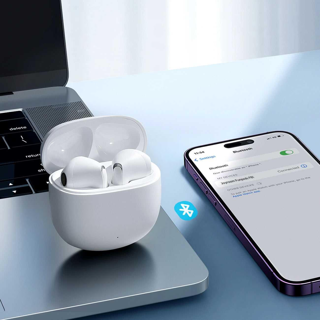 Handsfree Bluetooth Joyroom Funpods JR-FB1 New Version, TWS, Bela